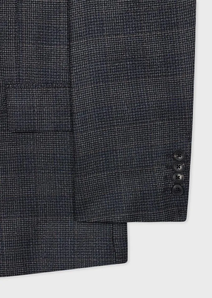 Mens Paul Smith Blazers TailoredFit Navy Gingham Check Natural Stretch Wool Blazer Mens Paul Smith Blazers TailoredFit Navy Gingham Check Natural Stretch Wool Blazer