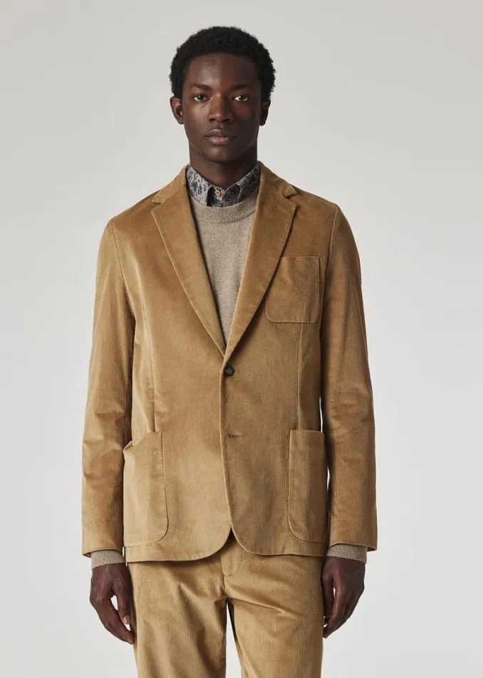Mens Paul Smith Blazers Tan CottonBlend Corduroy Unlined Blazer Mens Paul Smith Blazers Tan CottonBlend Corduroy Unlined Blazer