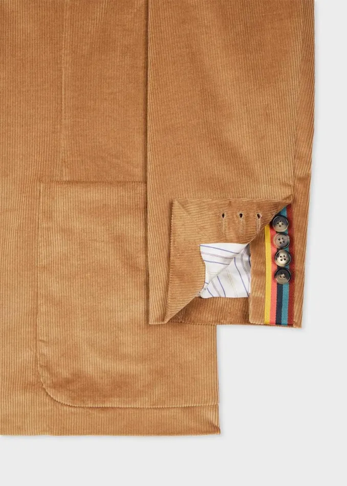 Mens Paul Smith Blazers Tan CottonBlend Corduroy Unlined Blazer Mens Paul Smith Blazers Tan CottonBlend Corduroy Unlined Blazer