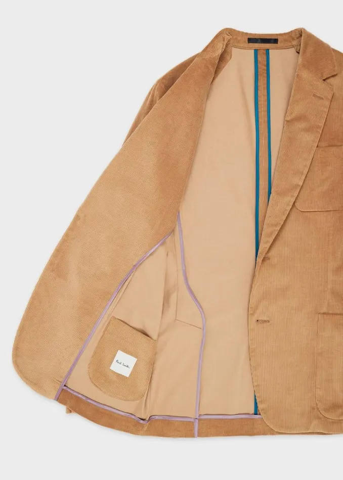 Mens Paul Smith Blazers Tan CottonBlend Corduroy Unlined Blazer Mens Paul Smith Blazers Tan CottonBlend Corduroy Unlined Blazer