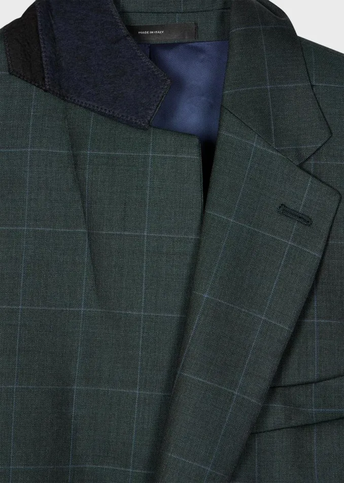 Mens Paul Smith Blazers The Brierley 8211 Dark Green Check Wool Blazer Mens Paul Smith Blazers The Brierley 8211 Dark Green Check Wool Blazer
