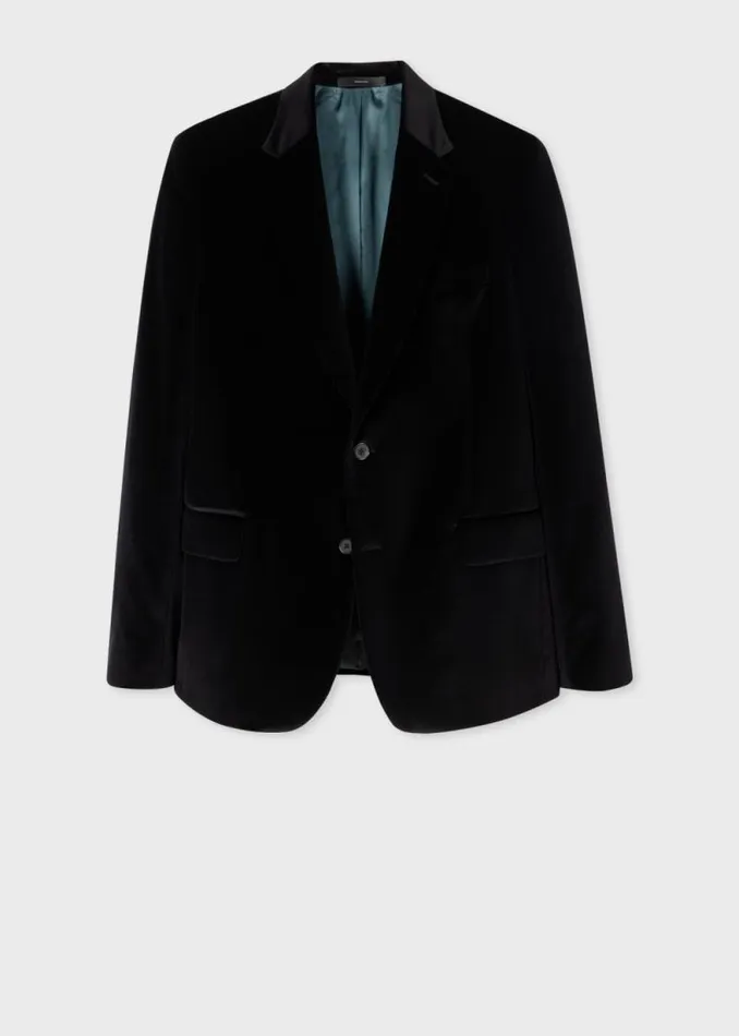 Mens Paul Smith Blazers The Soho 8211 TailoredFit Black Velvet Blazer Mens Paul Smith Blazers The Soho 8211 TailoredFit Black Velvet Blazer