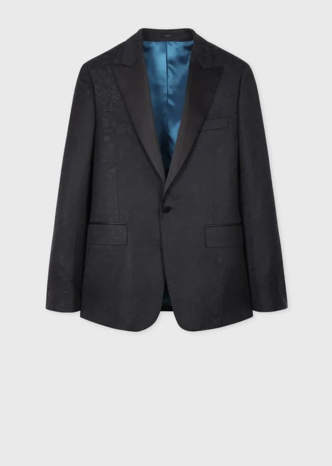 Mens Paul Smith Blazers The Soho 8211 TailoredFit Floral Jacquard WoolLinen Evening Blazer Mens Paul Smith Blazers The Soho 8211 TailoredFit Floral Jacquard WoolLinen Evening Blazer