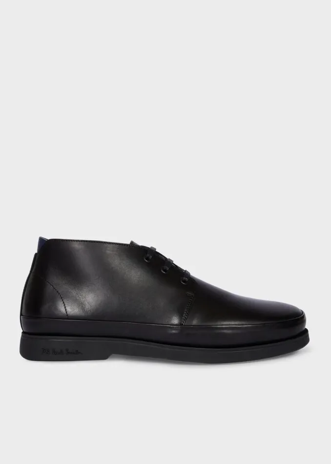 Mens Paul Smith Boots Black Leather 039Crane039 Chukka Boots