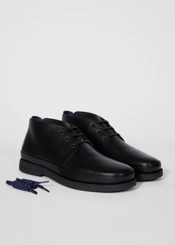 Mens Paul Smith Boots Black Leather 039Crane039 Chukka Boots Mens Paul Smith Boots Black Leather 039Crane039 Chukka Boots
