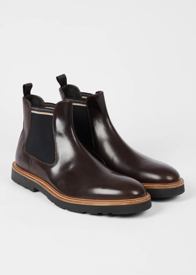 Mens Paul Smith Boots Dark Brown Leather 039Argo039 Boots Mens Paul Smith Boots Dark Brown Leather 039Argo039 Boots
