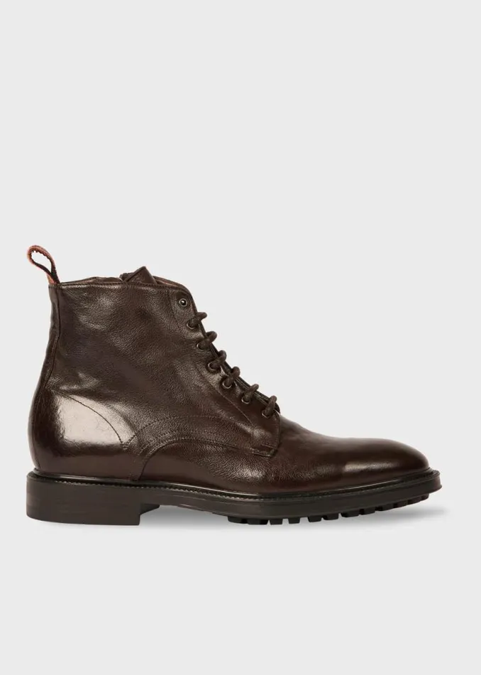 Mens Paul Smith Boots Dark Brown Leather 039Sparrow039 Boots