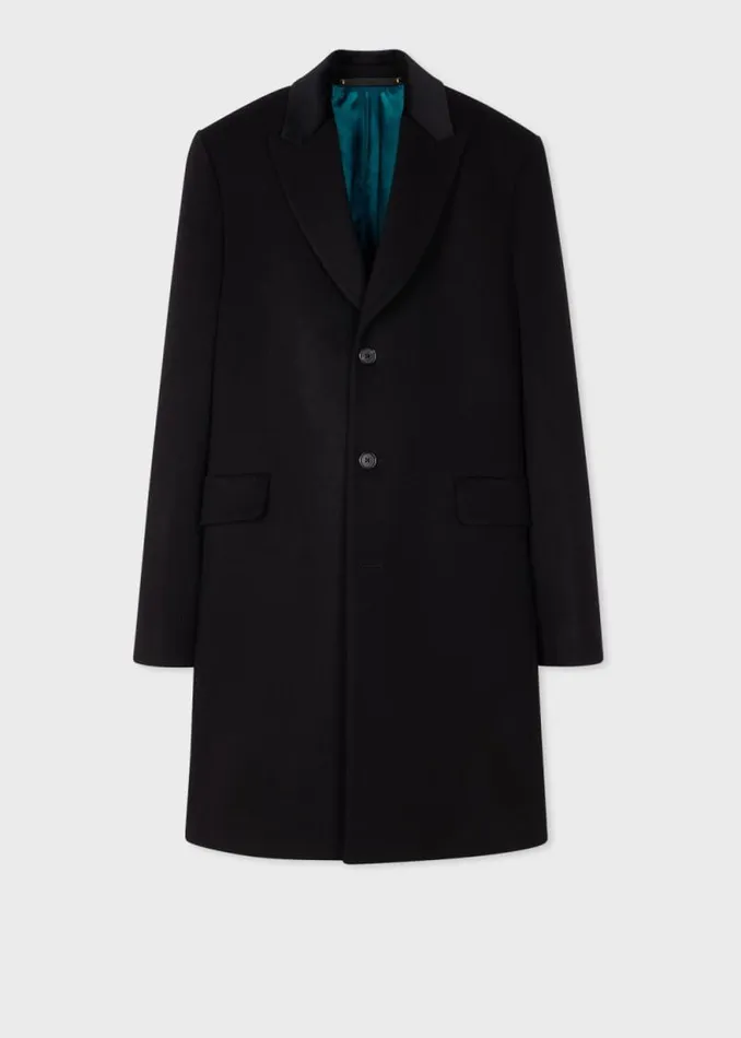 Mens Paul Smith Coats and Jackets Black WoolCashmere Epsom Coat Mens Paul Smith Coats and Jackets Black WoolCashmere Epsom Coat