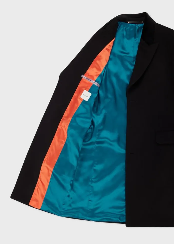 Mens Paul Smith Coats and Jackets Black WoolCashmere Epsom Coat Mens Paul Smith Coats and Jackets Black WoolCashmere Epsom Coat