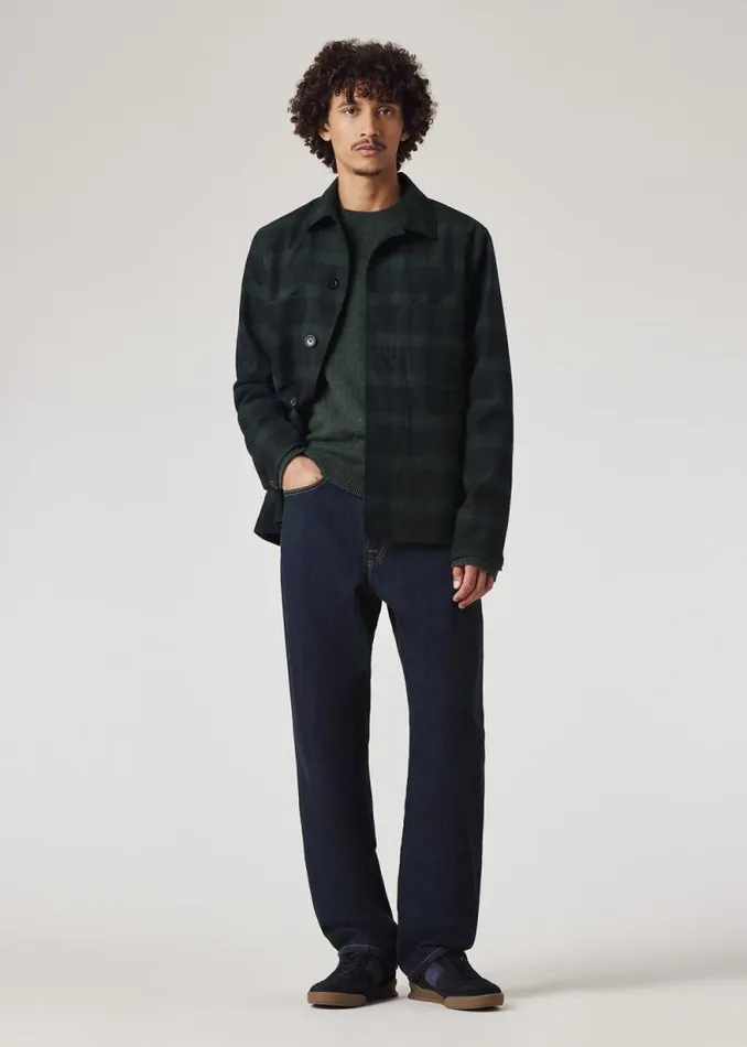 Mens Paul Smith Coats and Jackets Dark Green WoolBlend Check WaterResistant Work Jacket Mens Paul Smith Coats and Jackets Dark Green WoolBlend Check WaterResistant Work Jacket