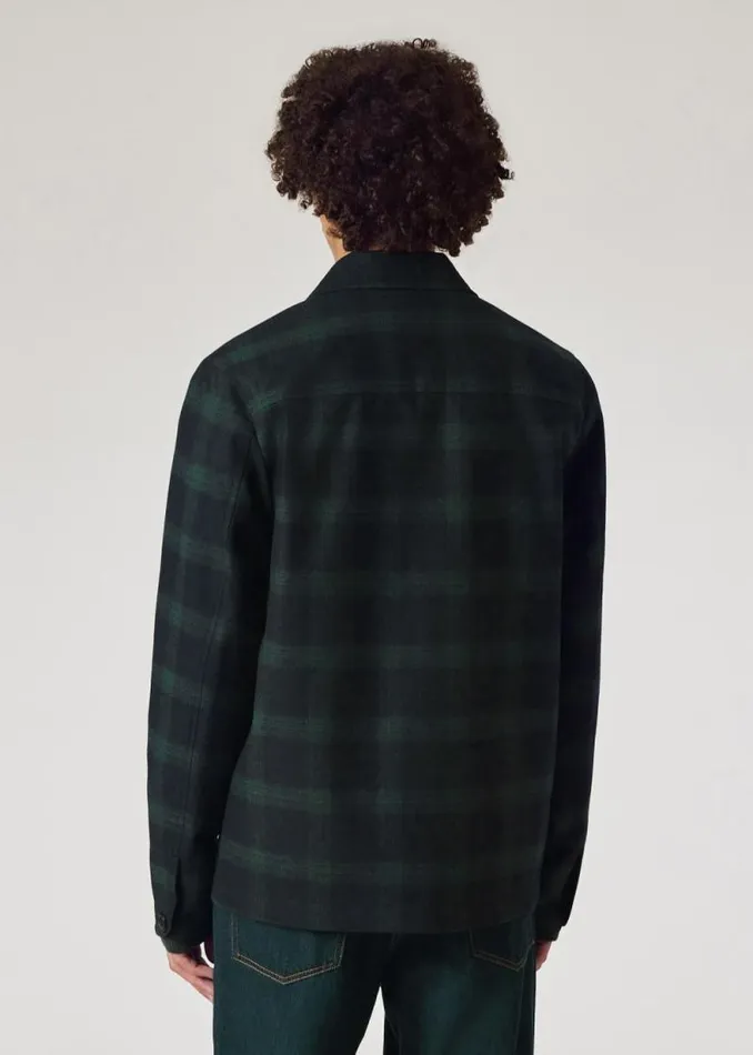Mens Paul Smith Coats and Jackets Dark Green WoolBlend Check WaterResistant Work Jacket Mens Paul Smith Coats and Jackets Dark Green WoolBlend Check WaterResistant Work Jacket
