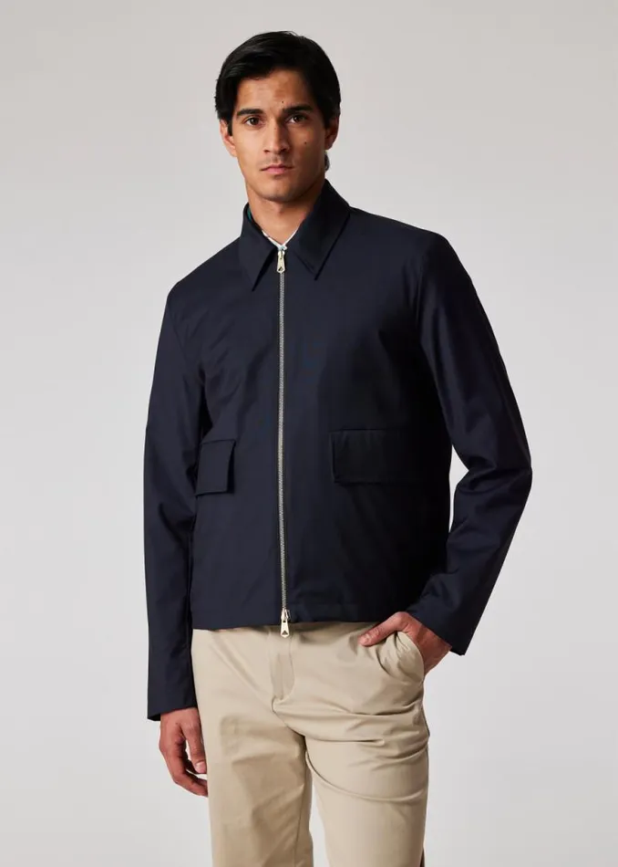 Mens Paul Smith Coats and Jackets Dark Navy 039Storm System039 Zip Jacket