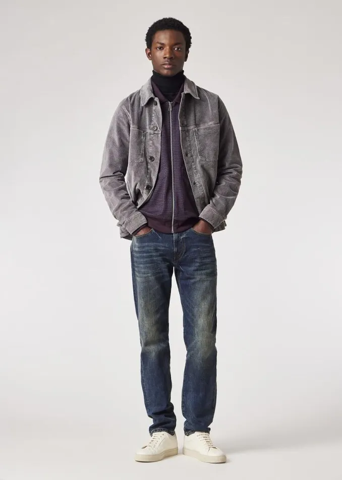 Mens Paul Smith Coats and Jackets Grey Seersucker Corduroy Work Jacket Mens Paul Smith Coats and Jackets Grey Seersucker Corduroy Work Jacket