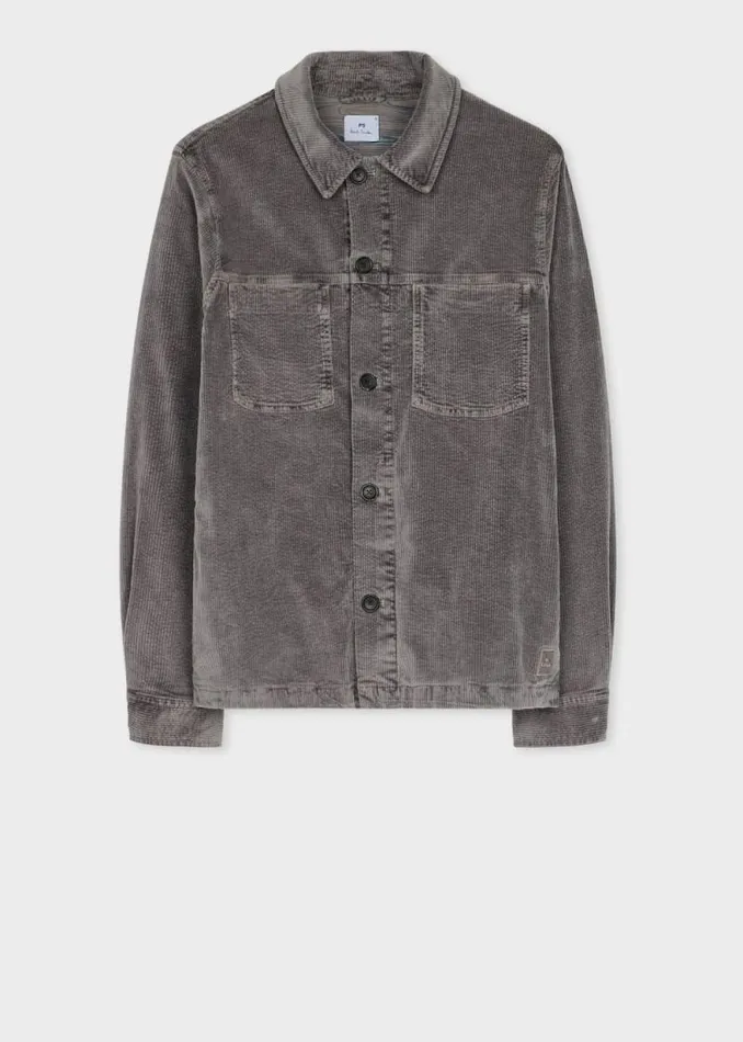 Mens Paul Smith Coats and Jackets Grey Seersucker Corduroy Work Jacket Mens Paul Smith Coats and Jackets Grey Seersucker Corduroy Work Jacket
