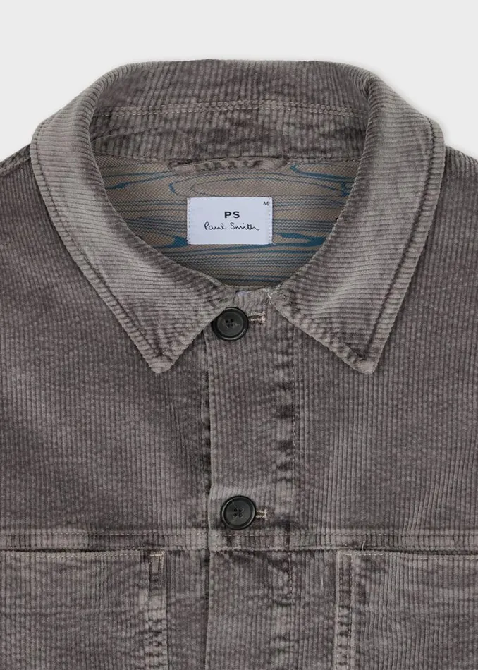 Mens Paul Smith Coats and Jackets Grey Seersucker Corduroy Work Jacket Mens Paul Smith Coats and Jackets Grey Seersucker Corduroy Work Jacket