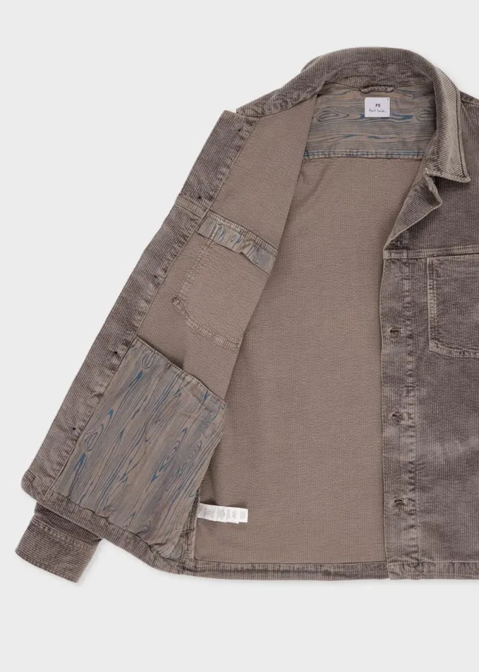 Mens Paul Smith Coats and Jackets Grey Seersucker Corduroy Work Jacket Mens Paul Smith Coats and Jackets Grey Seersucker Corduroy Work Jacket