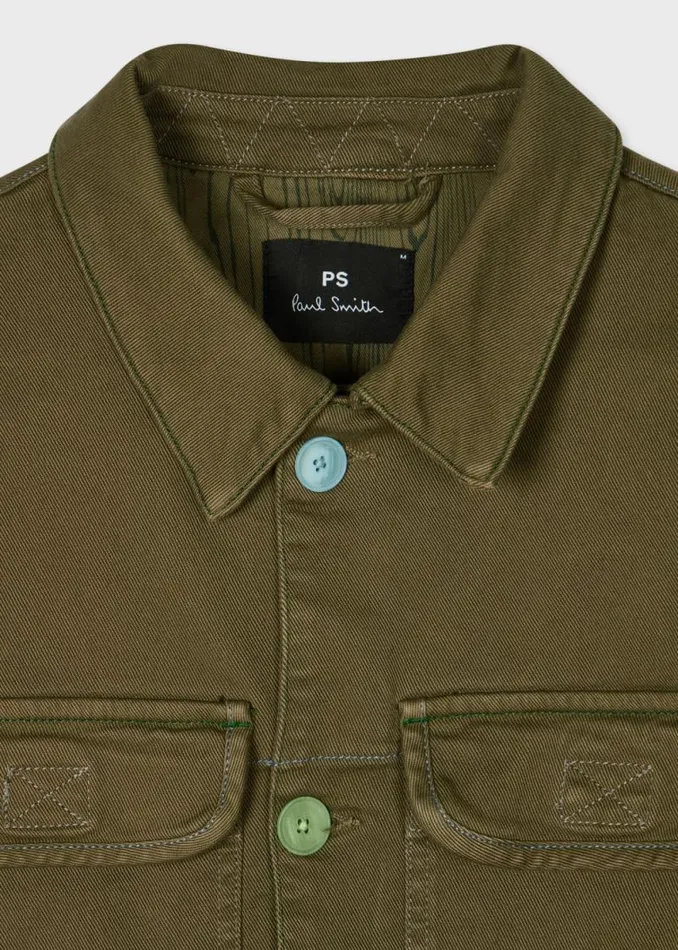 Mens Paul Smith Coats and Jackets Khaki GarmentDyed StretchCotton Chore Jacket Mens Paul Smith Coats and Jackets Khaki GarmentDyed StretchCotton Chore Jacket