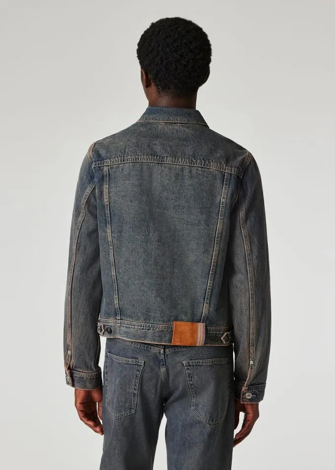 Mens Paul Smith Coats and Jackets Mauve Overdyed Denim Trucker Jacket Mens Paul Smith Coats and Jackets Mauve Overdyed Denim Trucker Jacket