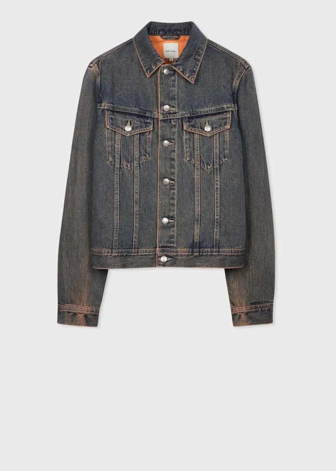 Mens Paul Smith Coats and Jackets Mauve Overdyed Denim Trucker Jacket Mens Paul Smith Coats and Jackets Mauve Overdyed Denim Trucker Jacket