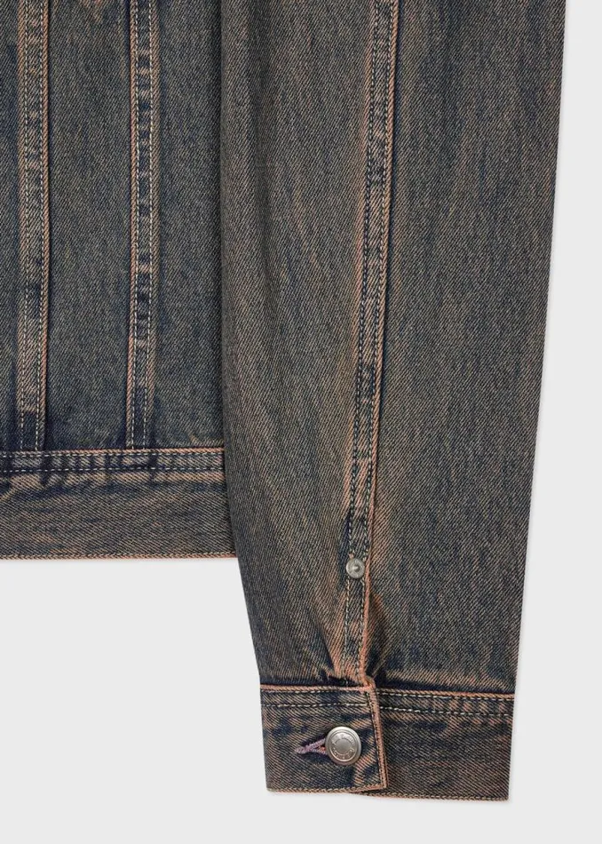 Mens Paul Smith Coats and Jackets Mauve Overdyed Denim Trucker Jacket Mens Paul Smith Coats and Jackets Mauve Overdyed Denim Trucker Jacket