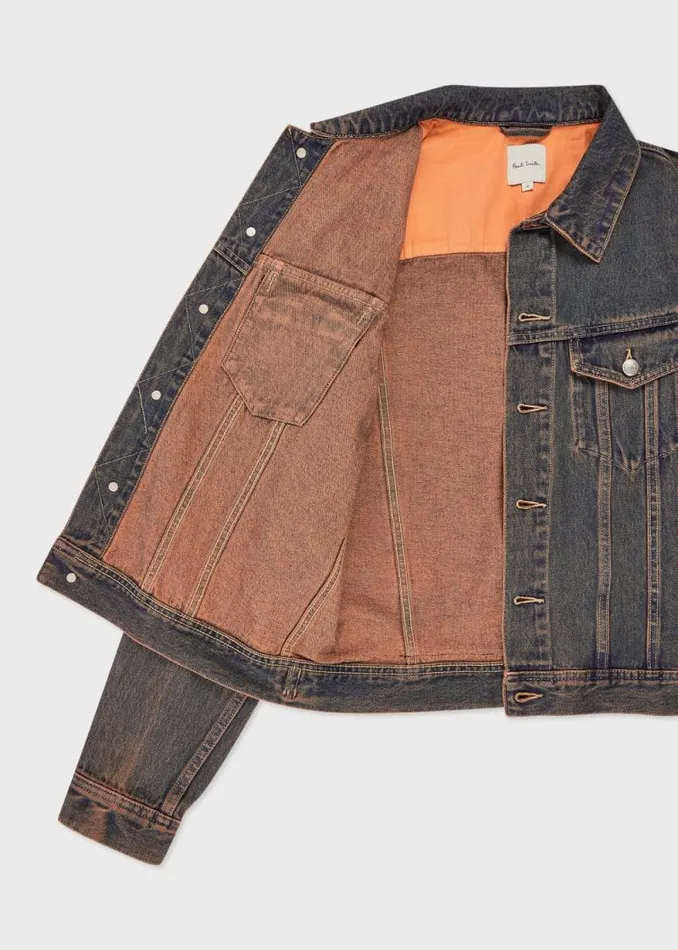 Mens Paul Smith Coats and Jackets Mauve Overdyed Denim Trucker Jacket Mens Paul Smith Coats and Jackets Mauve Overdyed Denim Trucker Jacket