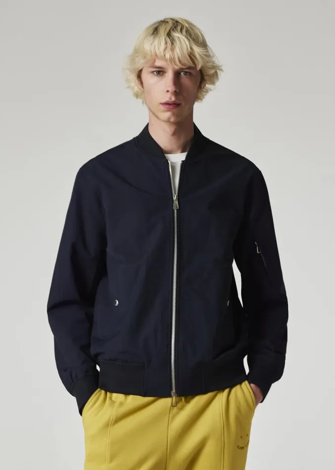 Mens Paul Smith Coats and Jackets Navy CottonBlend Bomber Jacket