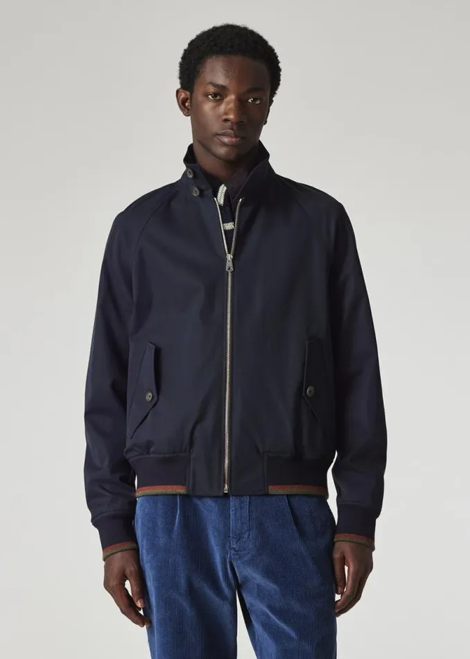 Mens Paul Smith Coats and Jackets Navy Water Resistant CottonTwill Harrington Jacket Mens Paul Smith Coats and Jackets Navy Water Resistant CottonTwill Harrington Jacket