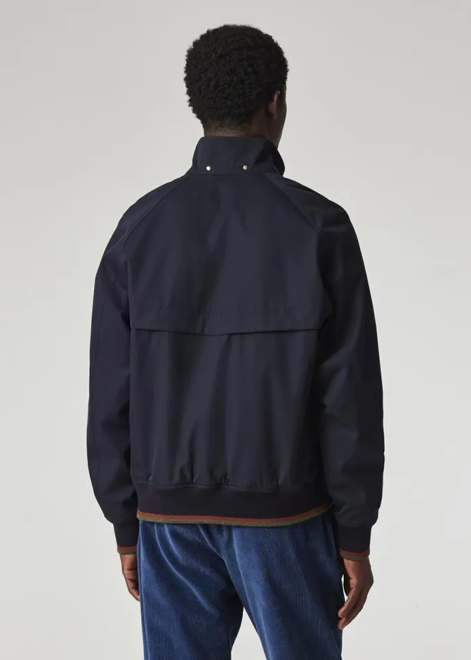 Mens Paul Smith Coats and Jackets Navy Water Resistant CottonTwill Harrington Jacket