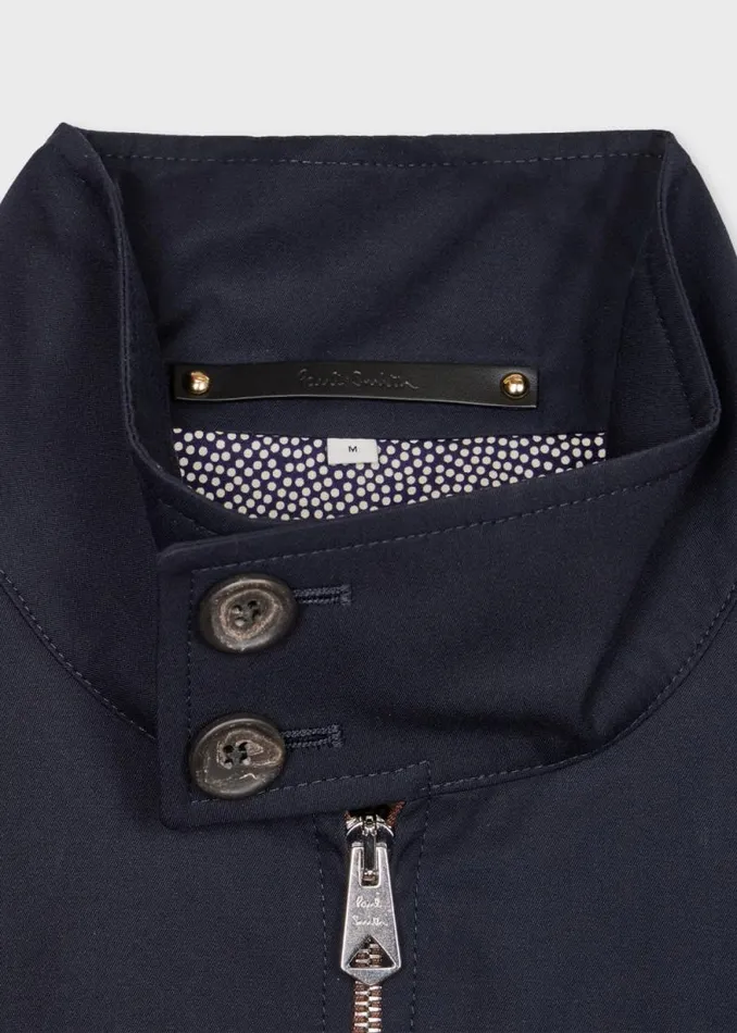 Mens Paul Smith Coats and Jackets Navy Water Resistant CottonTwill Harrington Jacket