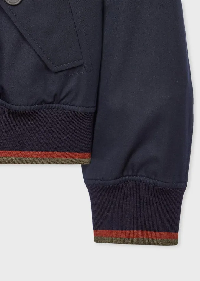 Mens Paul Smith Coats and Jackets Navy Water Resistant CottonTwill Harrington Jacket