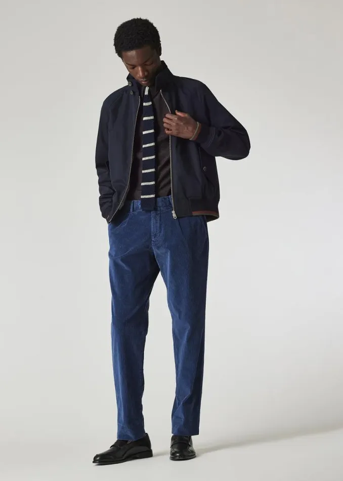Mens Paul Smith Coats and Jackets Navy Water Resistant CottonTwill Harrington Jacket
