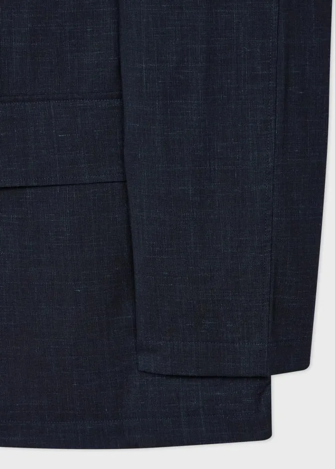 Mens Paul Smith Coats and Jackets Navy WoolLinen WaterResistant Field Jacket