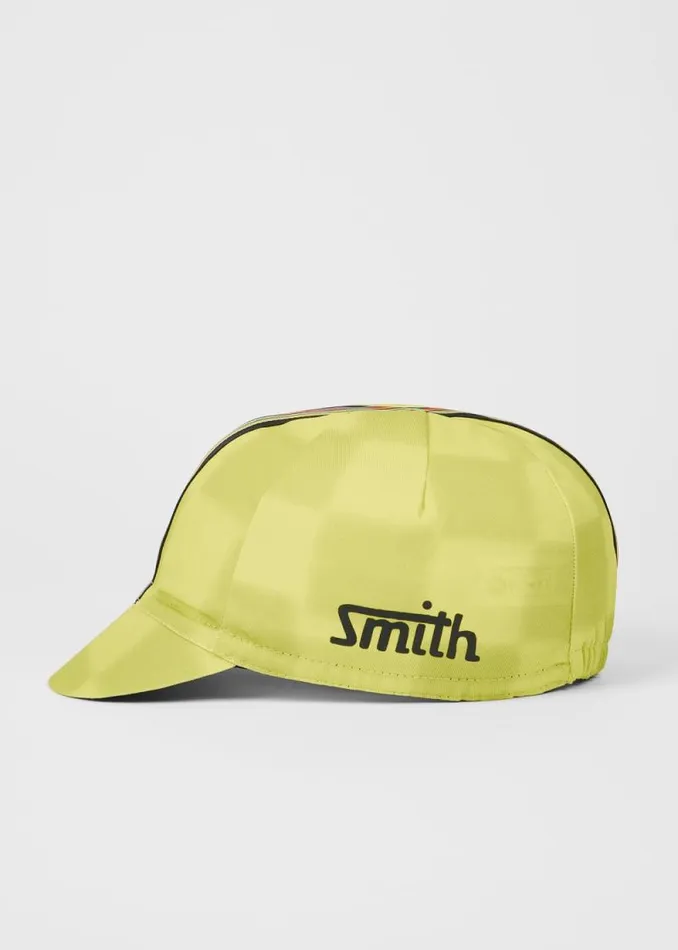 Mens Paul Smith Cycling Yellow Checkerboard Cycling Cap