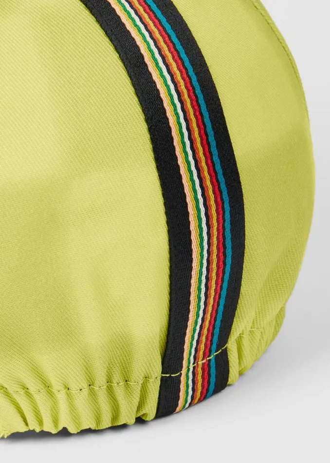 Mens Paul Smith Cycling Yellow Checkerboard Cycling Cap