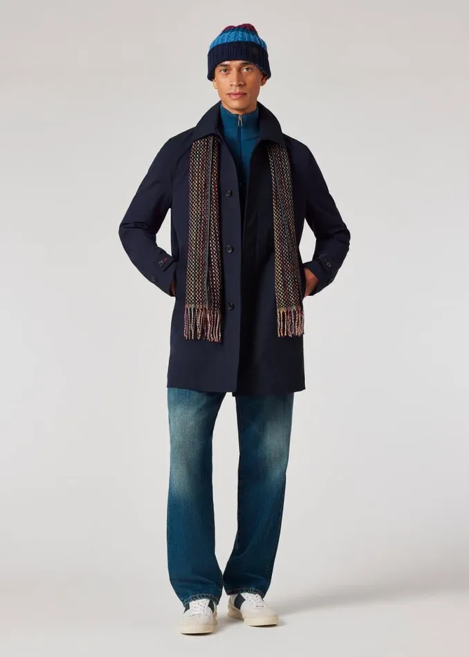 Mens Paul Smith Hats and Gloves Blue Colourblock MohairBlend Beanie Mens Paul Smith Hats and Gloves Blue Colourblock MohairBlend Beanie