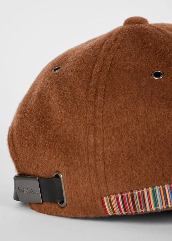 Mens Paul Smith Hats and Gloves Brown 039Signature Stripe039 Trim Wool Cap Mens Paul Smith Hats and Gloves Brown 039Signature Stripe039 Trim Wool Cap