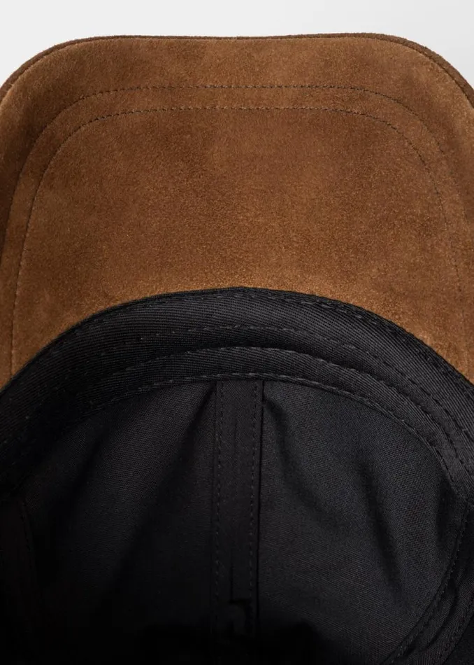 Mens Paul Smith Hats and Gloves Brown Suede Baseball Cap Mens Paul Smith Hats and Gloves Brown Suede Baseball Cap