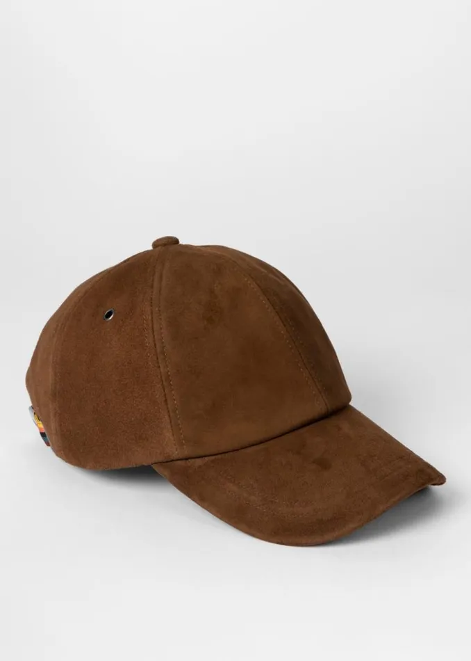 Mens Paul Smith Hats and Gloves Brown Suede Baseball Cap Mens Paul Smith Hats and Gloves Brown Suede Baseball Cap
