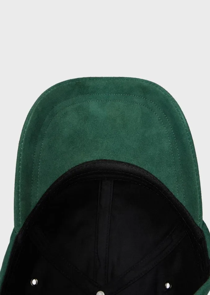 Mens Paul Smith Hats and Gloves Green Suede Baseball Cap