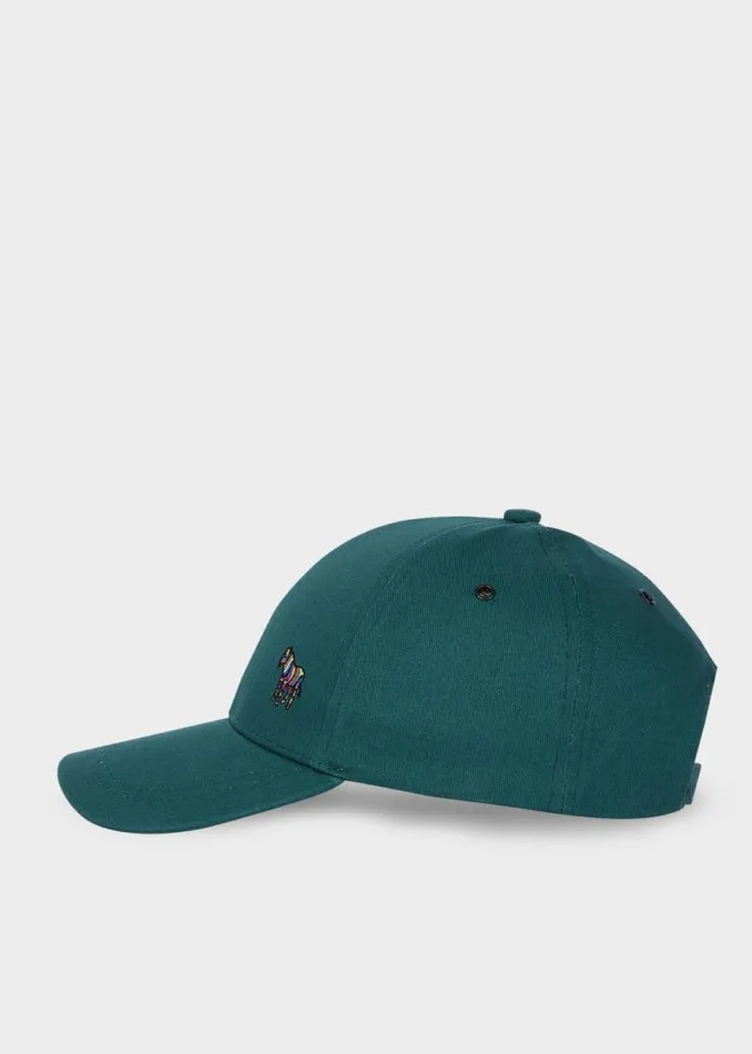 Mens Paul Smith Hats and Gloves Green Zebra Logo Baseball Cap