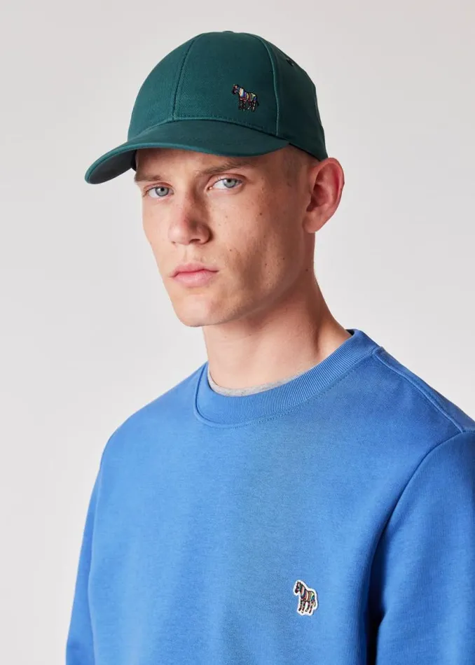 Mens Paul Smith Hats and Gloves Green Zebra Logo Baseball Cap Mens Paul Smith Hats and Gloves Green Zebra Logo Baseball Cap