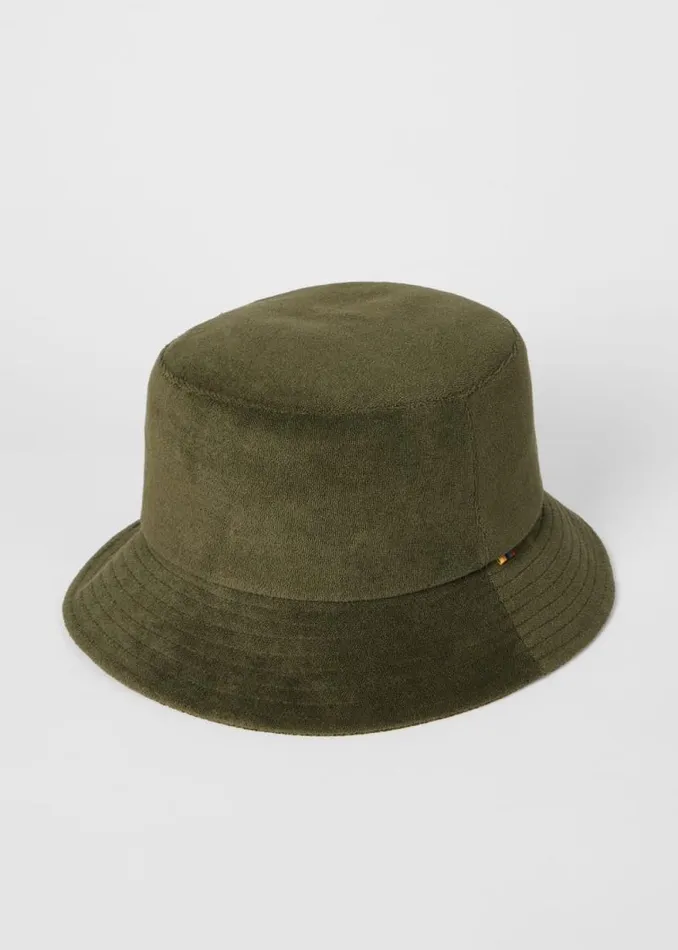 Mens Paul Smith Hats and Gloves Khaki CottonBlend Towelling Bucket Hat Mens Paul Smith Hats and Gloves Khaki CottonBlend Towelling Bucket Hat