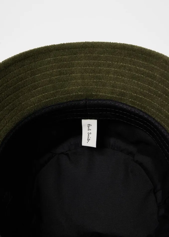 Mens Paul Smith Hats and Gloves Khaki CottonBlend Towelling Bucket Hat Mens Paul Smith Hats and Gloves Khaki CottonBlend Towelling Bucket Hat