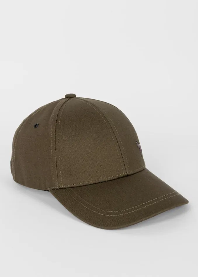Mens Paul Smith Hats and Gloves Khaki Green Zebra Logo Baseball Cap Mens Paul Smith Hats and Gloves Khaki Green Zebra Logo Baseball Cap