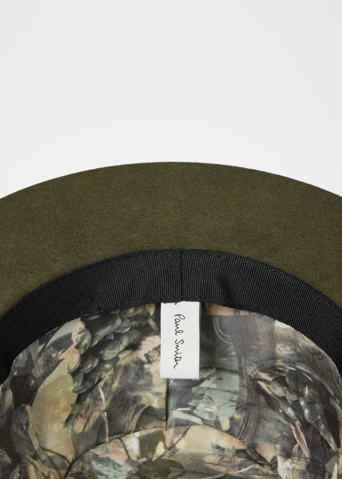 Mens Paul Smith Hats and Gloves Khaki Trilby Hat Mens Paul Smith Hats and Gloves Khaki Trilby Hat