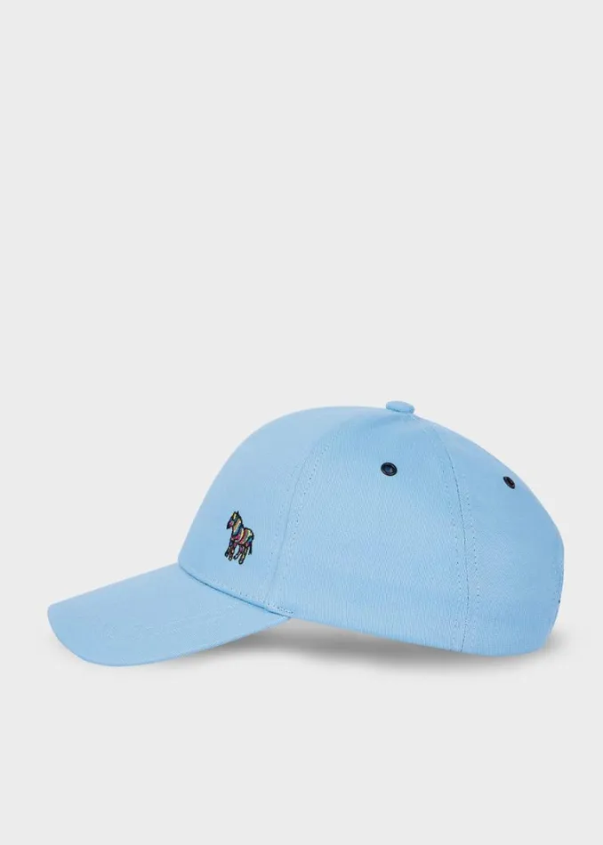 Mens Paul Smith Hats and Gloves Light Blue Zebra Logo Baseball Cap