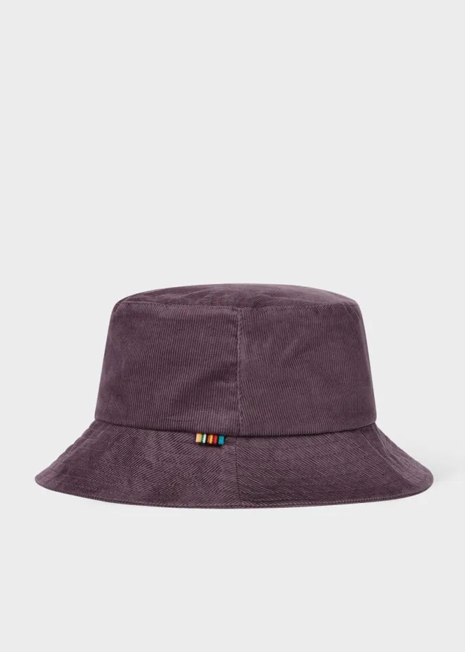 Mens Paul Smith Hats and Gloves Mauve Cord Bucket Hat Mens Paul Smith Hats and Gloves Mauve Cord Bucket Hat
