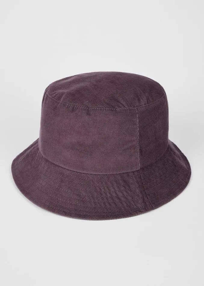 Mens Paul Smith Hats and Gloves Mauve Cord Bucket Hat Mens Paul Smith Hats and Gloves Mauve Cord Bucket Hat