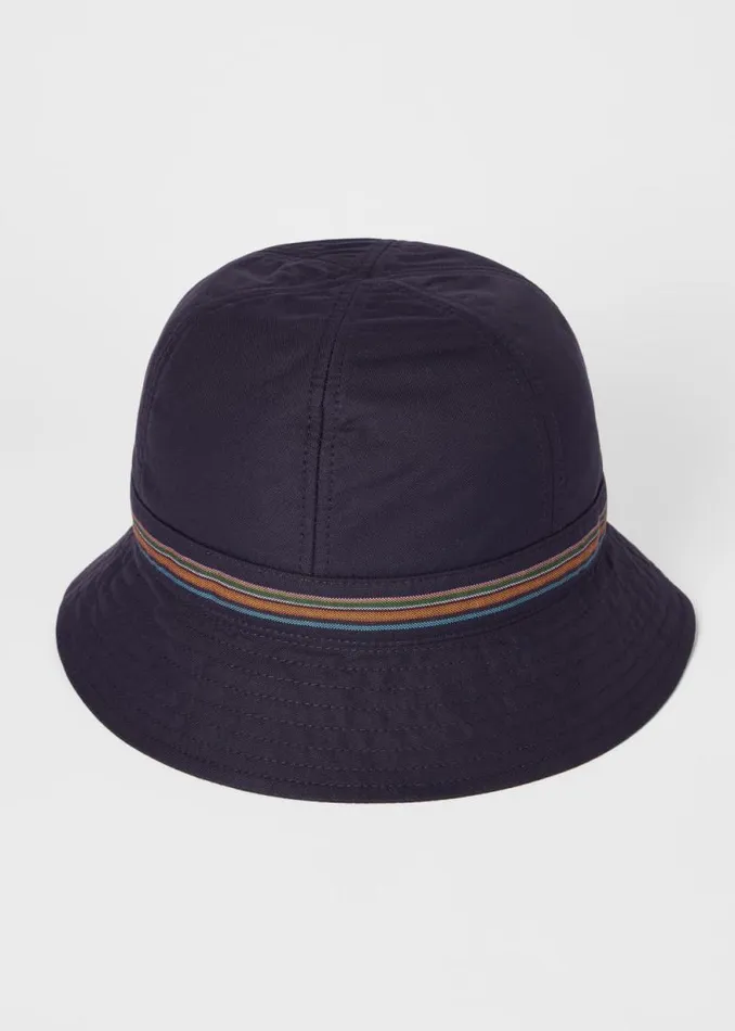 Mens Paul Smith Hats and Gloves Navy 039Signature Stripe039 Band Bucket Hat Mens Paul Smith Hats and Gloves Navy 039Signature Stripe039 Band Bucket Hat