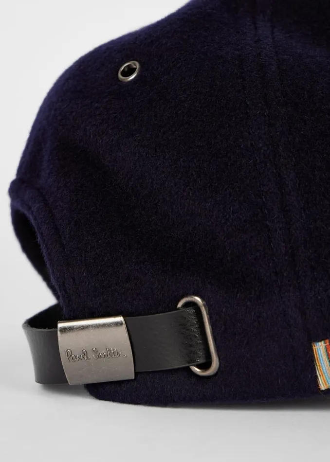 Mens Paul Smith Hats and Gloves Navy 039Signature Stripe039 Trim Wool Cap Mens Paul Smith Hats and Gloves Navy 039Signature Stripe039 Trim Wool Cap